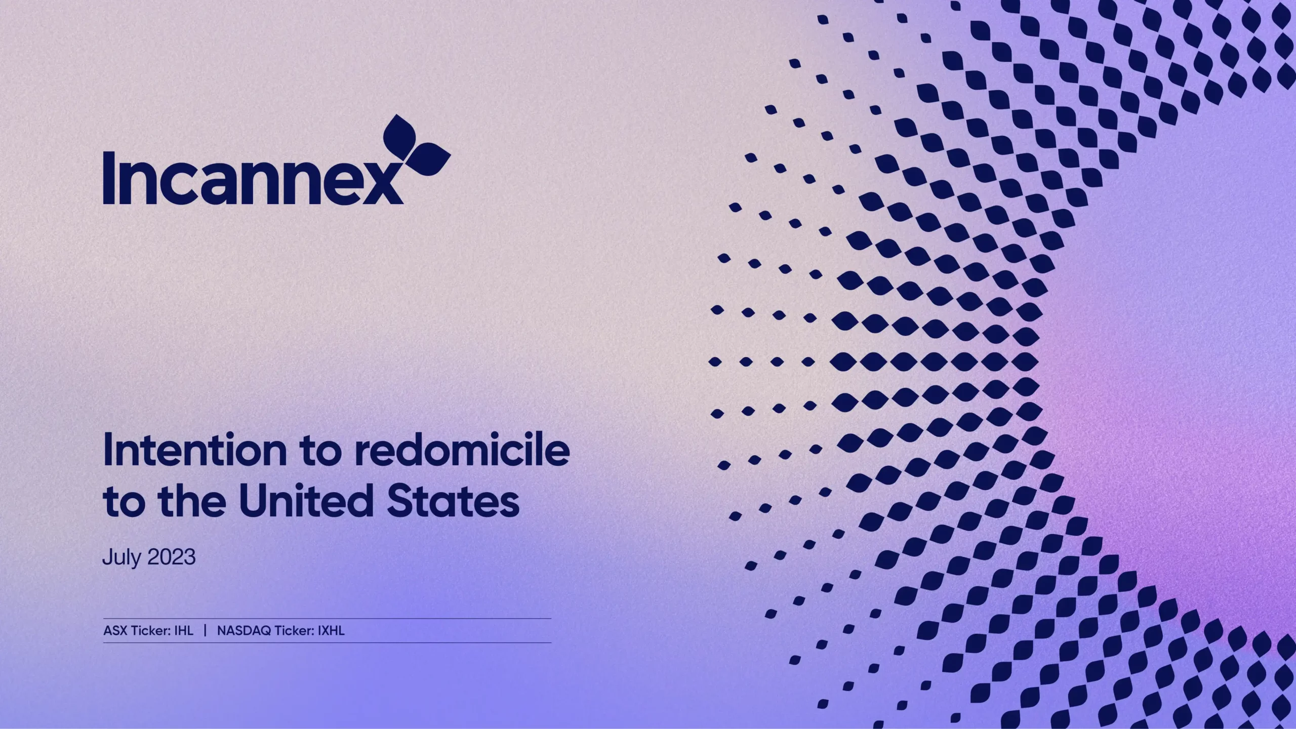 Incannex intention to redomicile to US